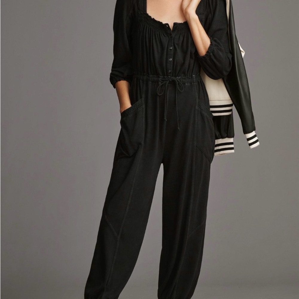 Anthropologie Daily Practice Black Jumpsuit